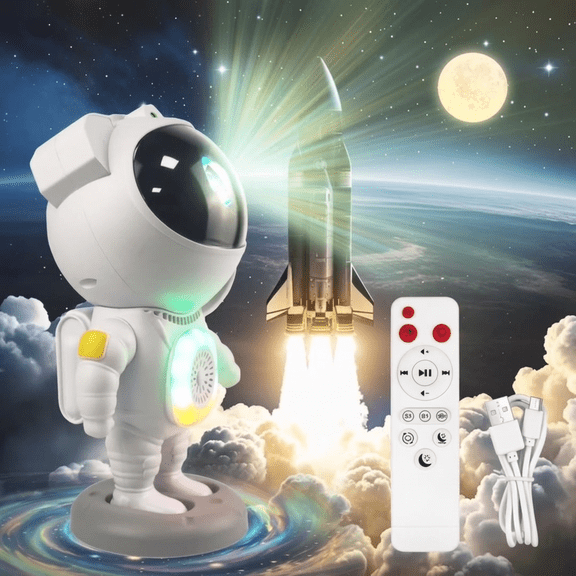 VOLIVO Astronaut Galaxy Projector for Bedroom, Kids Night Light with Remote and Bluetooth Speaker, Star Lights for Ceiling Home Decor