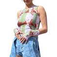 thumbnail image 3 of xiaxaixu Female Floral Print Round Neck Sleeveless Crop Tops Short Vest, 3 of 9