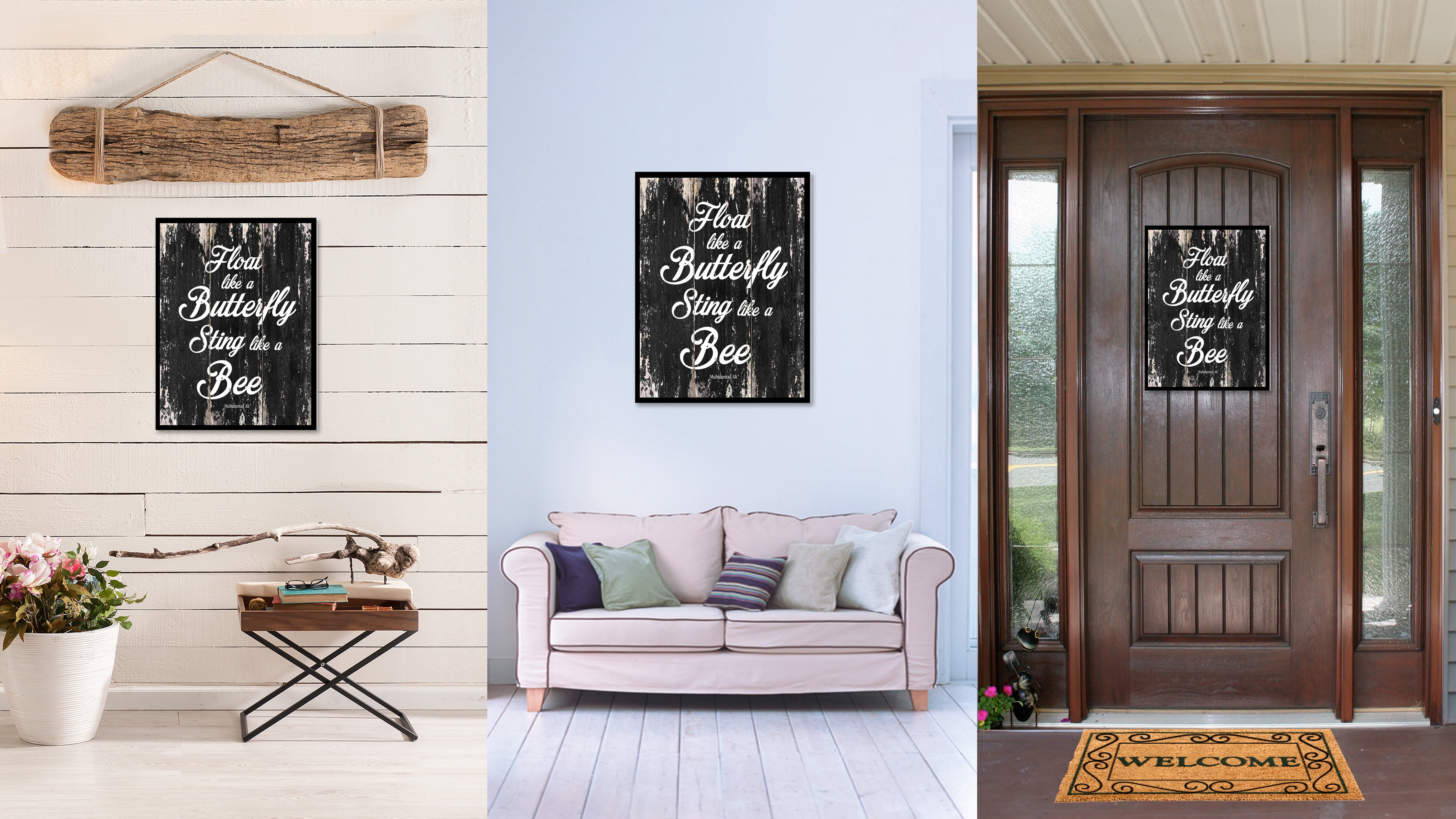 Float Like A Butterfly Sting Like A Bee Muhammad Ali Motivation Quote Saying Black Canvas Print Picture Frame Home Decor Wall Art Gift Ideas 22 X 29 Walmart Com Walmart Com
