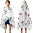 thumbnail image 3 of White Christmas Snowman Pattern Hooded Bath Towel，50"x30" for Ages 3 To 12 Kids, Quick Dry Lightweight Soft Microfiber Hood Beach Towel Cover Up for Kids, 3 of 7