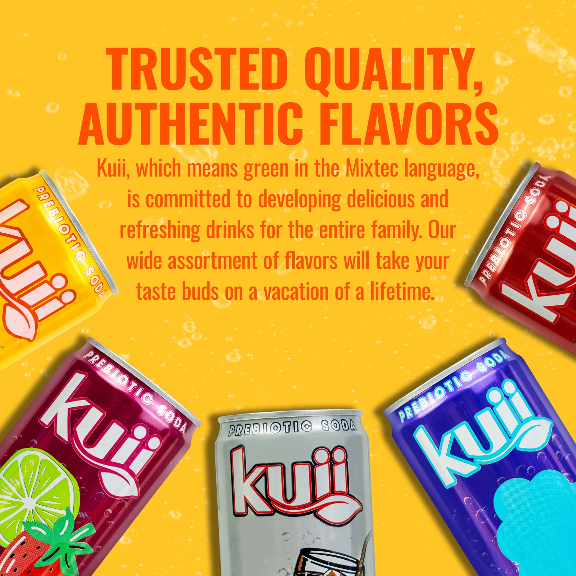 (12 pack) Kuii Prebiotic Soda, 12 fl oz, Single Aluminum Can, Mandarin