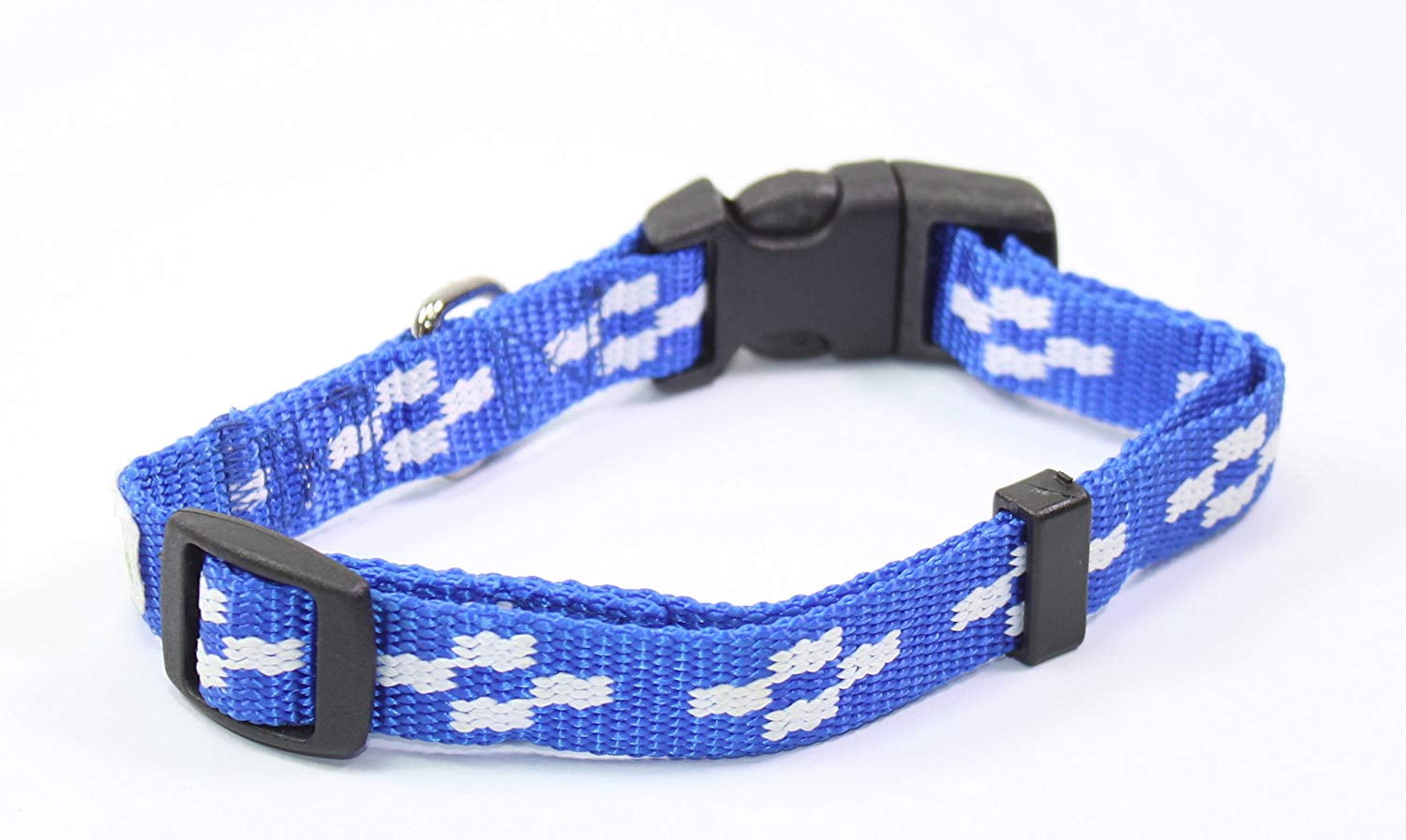 ERROR 12" to 16" Inch Adjustable Solid Cross Blue Nylon Collar for Medium Sized Dogs