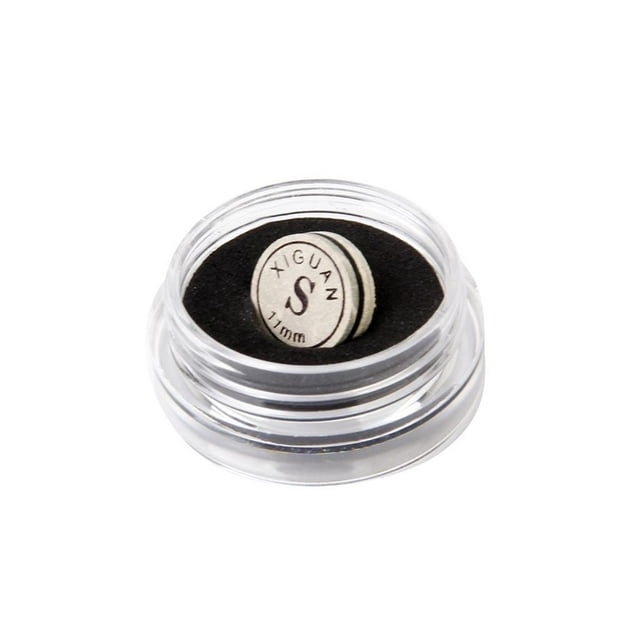 11mm Snooker Billiard GLUE ON Leather s with Hard Case Box