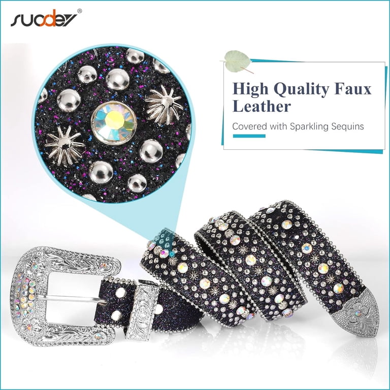 Men Women Rhinestone Belt Western Cowboy Cowgirl Shine  display picture 2