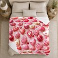 thumbnail image 5 of Pink Candy Hearts and Truffles, Playful Dessert Style for Chocolate Lovers, Sweet Valentine Pattern and Valentine's Day Gift, Cozy Flannel Blanket for Bedroom and Reading Nook, Home Decor, 5 of 9