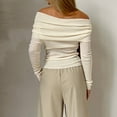 thumbnail image 5 of biudgviw Lounge Sweater for Women Soft Stretch Long Sleeve Folded Off-Shoulder Going out Shirts Fashion Knit Sweater Tops, 5 of 5