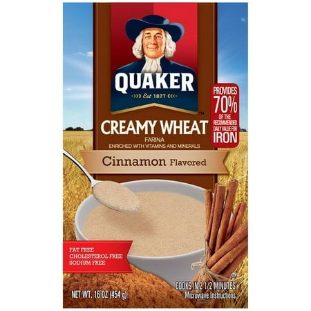 Quaker - Creamy Wheat Farina - Cinnamon Flavored - 17 oz Box Shelf Stable
