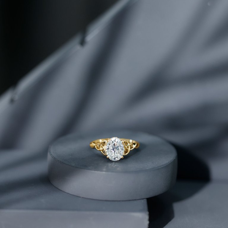 Rosec Jewels Moissanite Oval Engagement Ring Carat Celtic Knot