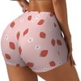 thumbnail image 2 of Fotbe Hand Drawn Strawberry Seamless Shorts, Womens Workout Shorts High Waist Stretch Booty Short for Gym/Yoga/Running/Biking-XX-Large, 2 of 9