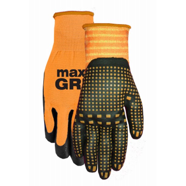 MaxGrip Men's Orange Glove, Large