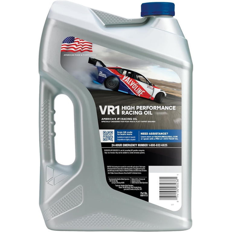Valvoline VR1 Racing SAE 20W-50 Motor Oil 5 QT, Case of 3