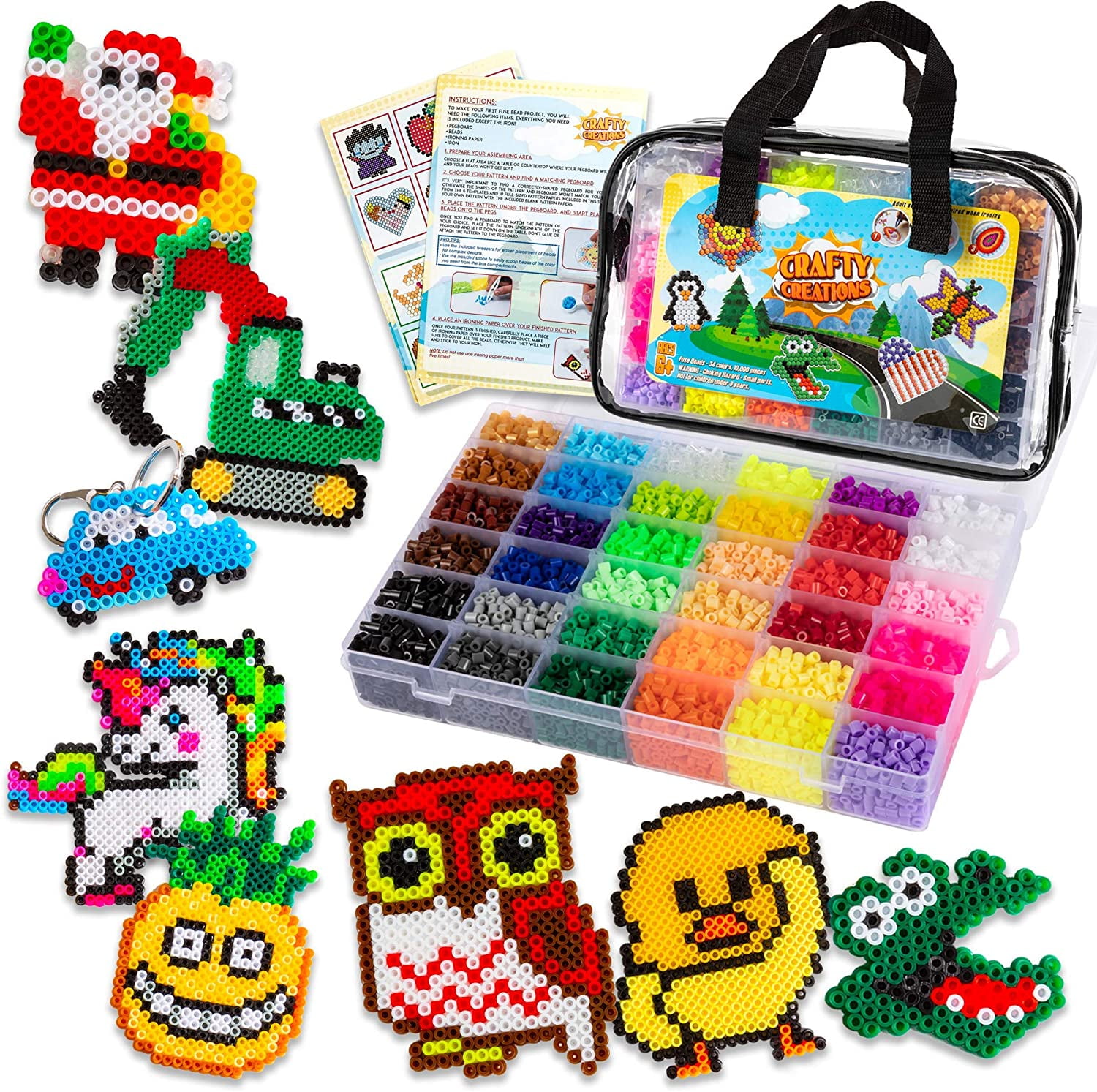 23,000 pcs Fuse Beads Kit for Kids Crafts, 30 Colors Iron Beads