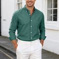 thumbnail image 2 of RUTAYY Men's Shirts Long Sleeve Solid Color Casual Everyday Comfortable Button Down with Button Tops Vacation Travel Blouse, 2 of 4