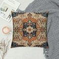 thumbnail image 2 of COMIO Terracotta Boho Pillow Covers Aztec Floral Carpet Pattern Throw Pillows Cover Orange Blue Decorative Pillow Cases Farmhouse Cushion Cover for Outdoor Bedroom Couch Sofa Decor, 2 of 5