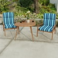 thumbnail image 2 of Jordan Manufacturing 22" x 44" Blue Stripe Outdoor Chair Cushion with Ties and Loop - 44'' L x 22'' W x 4'' H, 2 of 5