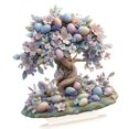 thumbnail image 3 of Huevos de Pascua Decoración de conejo Adorno de conejito Placa de escritorio acrílica decorativa 2D para Estilo a, 3 of 9