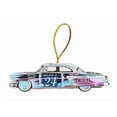 thumbnail image 6 of 1954 Lincoln Capri "Christmas Hot Rod 2024 Ed" #24 Blue Metallic with Christmas Graphics 1/64 Diecast Model Cars by Mini GT, 6 of 8