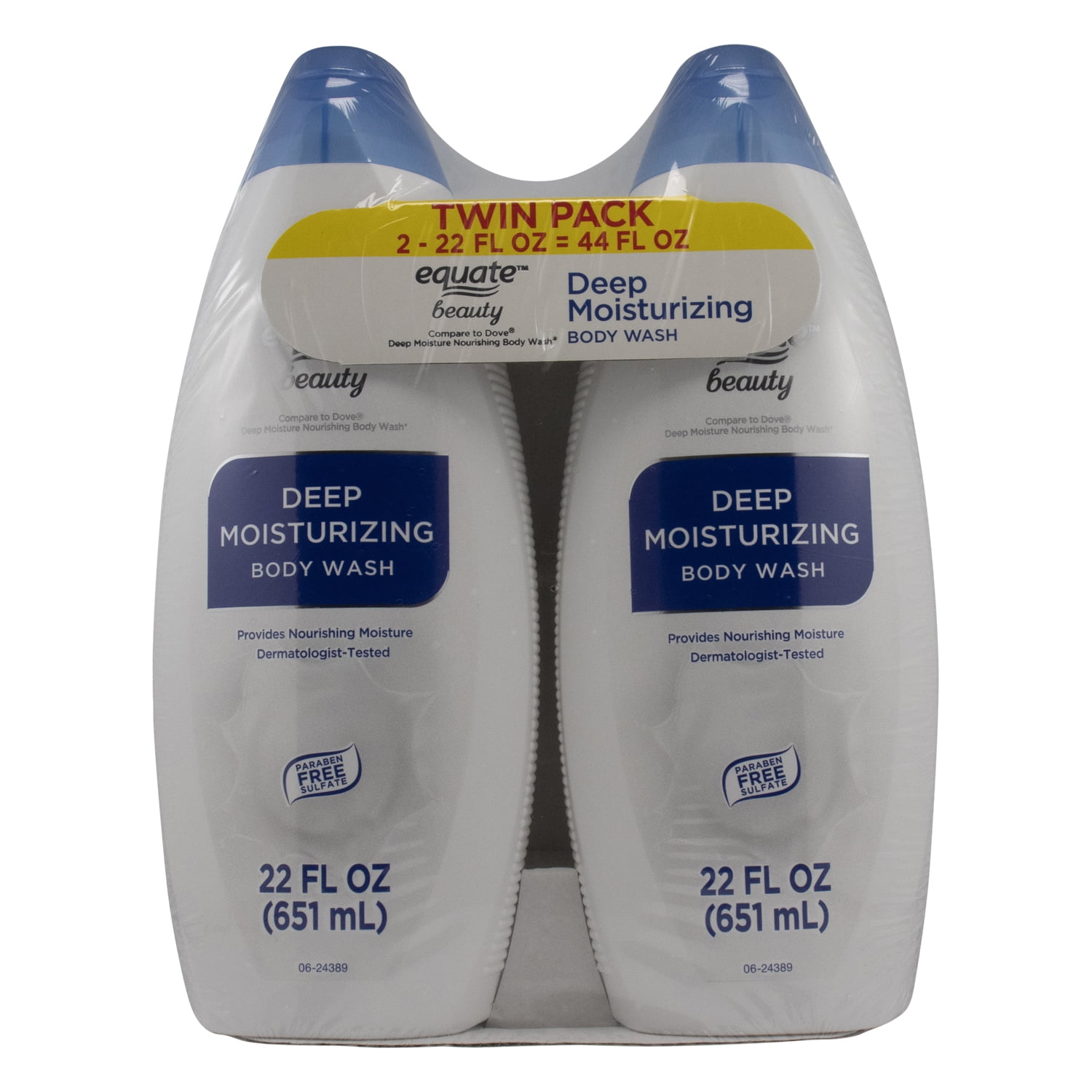 Equate Beauty Deep Moisturizing Body Wash Twin Pack, 22 fl oz, 2 count