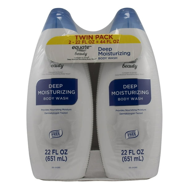 Equate Beauty Deep Moisturizing Body Wash Twin Pack, 22 fl oz, 2 count