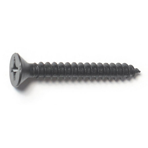 #14 x 2" Black Steel Phillips Flat Head Sheet Metal Screws (4 pcs.)