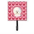 thumbnail image 2 of Bichon Frise Hearts Love and Valentines Day Portrait Leash or Key Holder, 2 of 2
