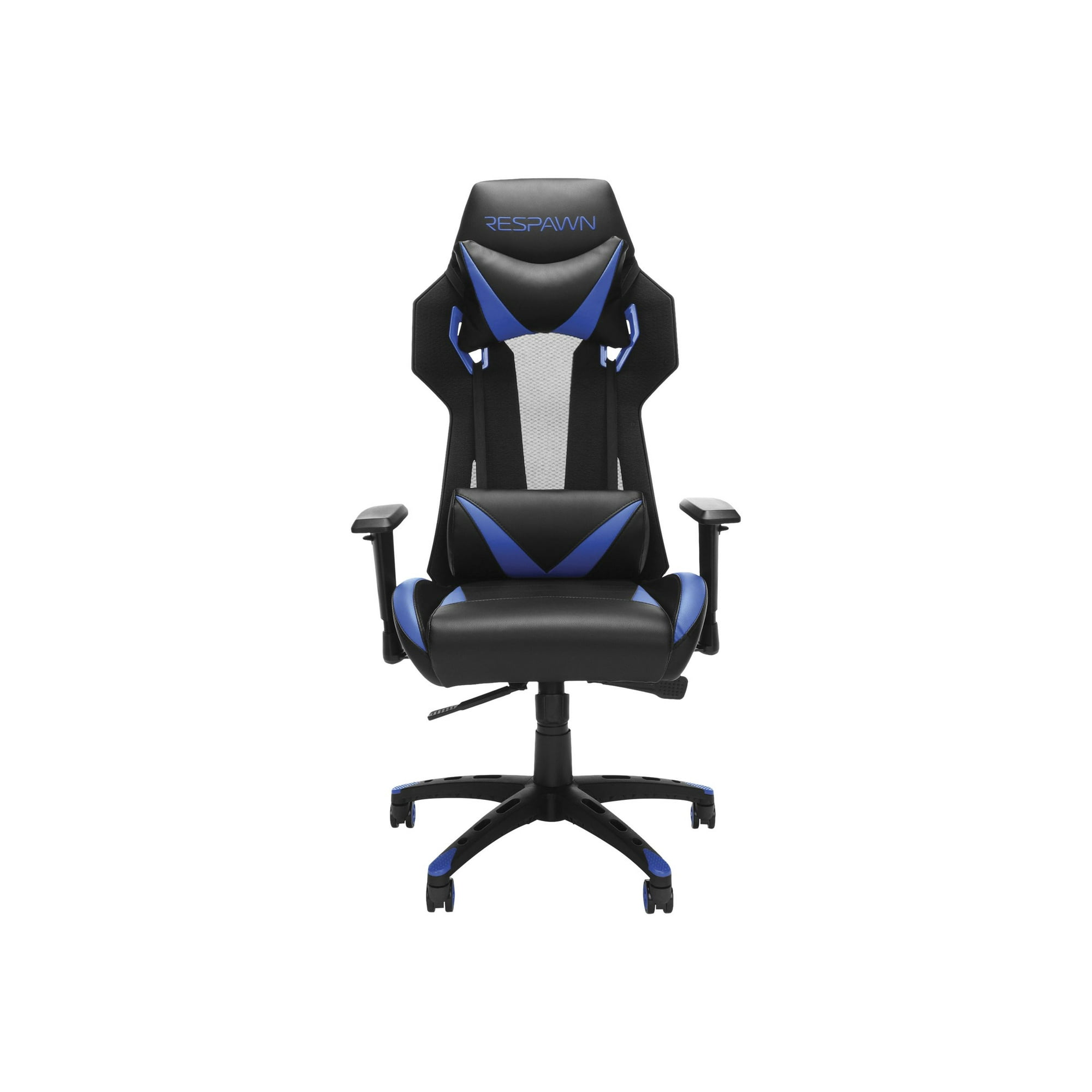 RESPAWN 205 Chair high back armrests T shaped tilt swivel steel mesh bonded leather blue