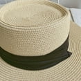 thumbnail image 4 of Riforla Summer Women's Wide Brim Straw Hat French Style Panama Sun Hat for Beach Vacation Sunshade Beach Hat Bomber Hats Dark Blue, 4 of 7
