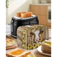 thumbnail image 4 of Farmhouse Cow Toaster Cover 2 Slice, Small Kitchen Appliance Covers, Vintage Country Sunflower Brown Wood Toaster Oven Cover with Loop, Bread Machine Cover Polyester Dust Cover Protection, 4 of 4