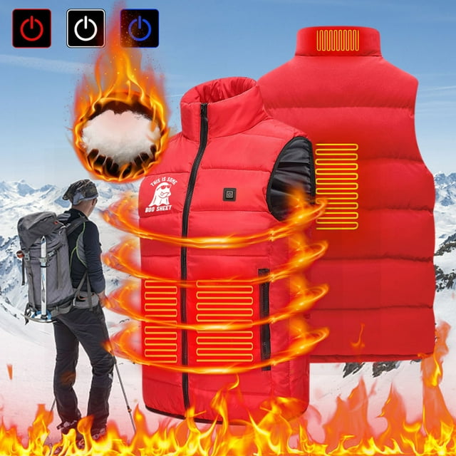 Chaquetas y abrigos casuales sin mangas y sin capucha con calefacción inteligente por USB, a temperatura constante, resistentes al viento, de talla grande, para hombre y mujer, de invierno, 4 unidades