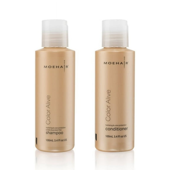 MOEHAIR Color Safe Shampoo and Conditioner Set or Color Treated Hair (3.4Fl Oz) | Color Protecting | Prevents Color Fading |Suitable For All Hair Types | Made in USA