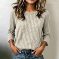 thumbnail image 2 of Noric Women's 3/4 Length Sleeve Tops Crew Neck Ribbed Knit Pullover Casual Loose Fit Lightweight Blouse, 2 of 7