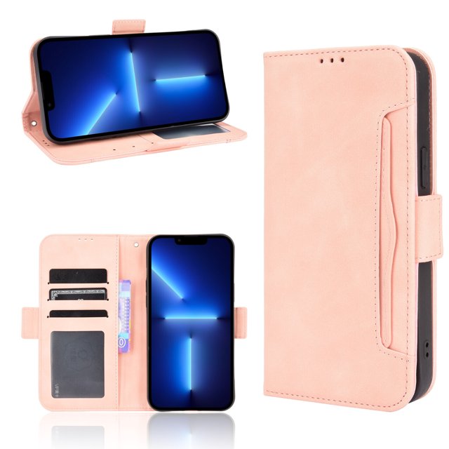 Pour LG Velvet 5G Étui de Téléphone en Cuir à Fentes Multiples avec Rabat et Support - Rose