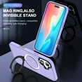thumbnail image 3 of ELEHOLD Case for iPhone 16, Military-Grade Translucent Case with Magnetic O-Ring Stand [Compatible with MagSafe Accessory],Lightpurple, 3 of 7