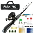 thumbnail image 1 of BKER Portable Telescopic Fishing Rod Kit 1.2m Set With Reel & Carry Bag Compact For Youth & Beginners (Red/Blue/Gray), 1 of 4