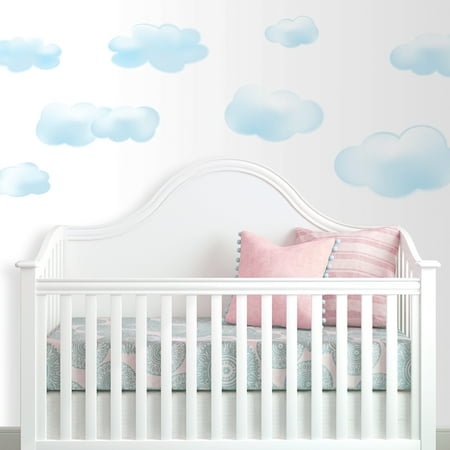 RoomMates Blue Cloud Peel and Stick Wall Decals, 3 inches to 11 inches
