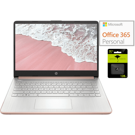 HP Newest 14" Laptop, Slim Light Laptop Computer for Students and Business, Intel Quad-Core N4120, 1 Year Office 365, Webcam, HDMI, WiFi, Win 11, 16GB RAM, 256GB Storage(128GB eMMC+128GB SD)