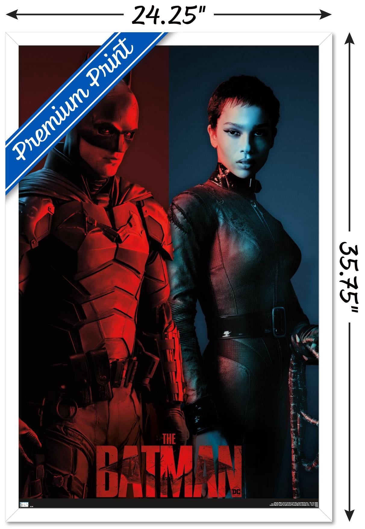 DC Comics Movie The Batman - The Bat and The Cat Wall Poster, 22.375" x 34" Framed
