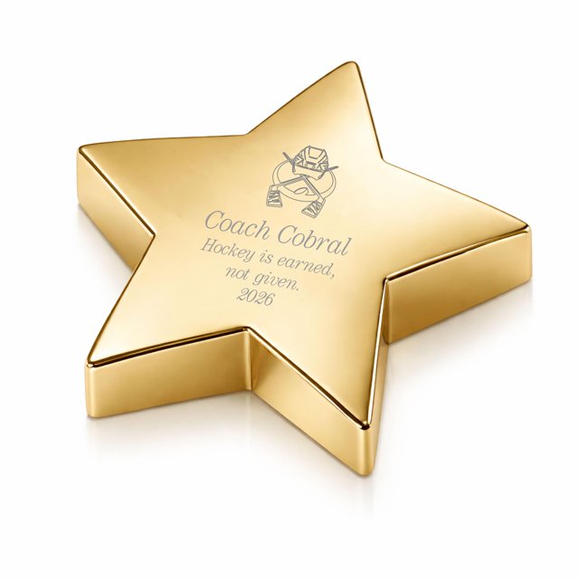 Pisapapeles Estrella Dorada Personalizado A & L Engraving 10x10x2,5 cm
