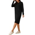 thumbnail image 4 of INSPIRE CHIC Women's Hoodie Dress Casual Pullover Sweater Long Sleeve Sweatshirts Midi Dress with Pocket, 4 of 5
