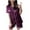 Purple, variant on Women's Sleepwear Womens Satin Pajamas Set Short Sleeve Button Tops and Shorts Sleepwear 2 Piece Nightwear Set Two-Piece Sleepwear Loungewear Pajama Sets Blue XXL