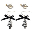 thumbnail image 5 of Jack Skellington Gothic Jewelry: 2 Hypoallergenic Earrings for Girls (1 Stud Earrings 1 Fishhook Drop) Earring Sets with Charms One Size Fits All Girls Earrings The Nightmare Before Christmas Ages 4+, 5 of 5