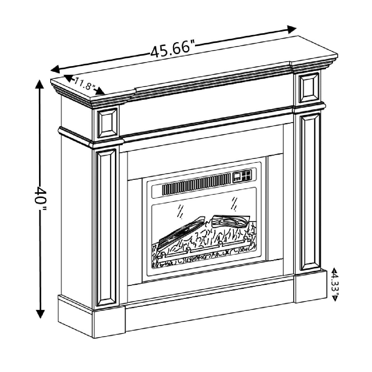 Electric Fireplace with Mantel, Fireplace Mantel, Fireplace Heater Freestanding, Realistic Stacked Stone Surround with Remote Control Timer LED Flame, Cherry Color