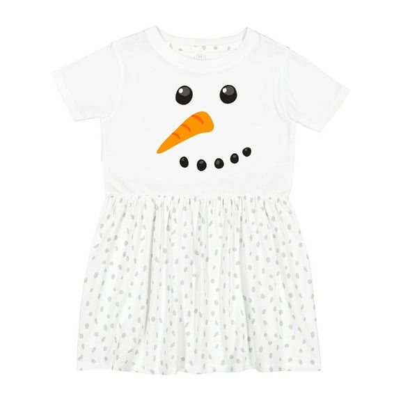 Inktastic Snowman Face Girls Toddler Dress