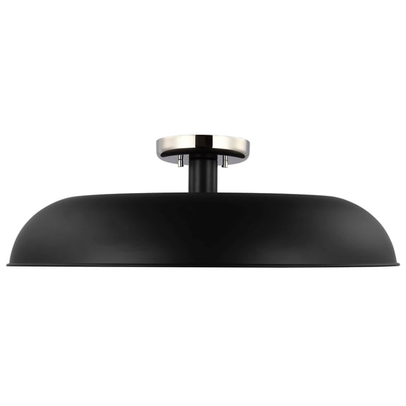 Colony 1-Light Large Semi-Flush Mount Fixture Matte Black