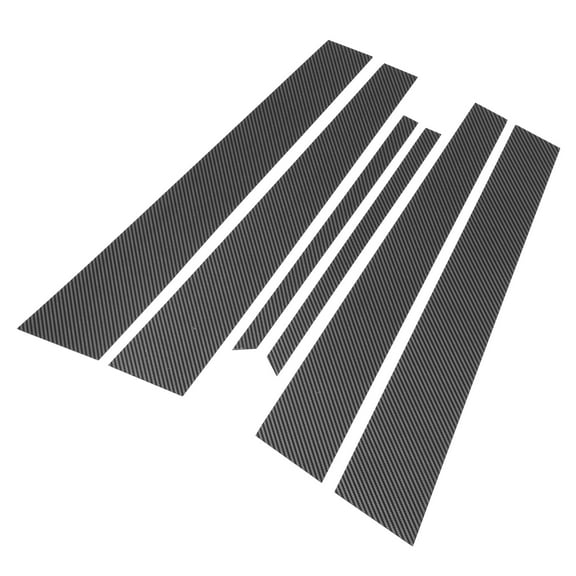 Unique Bargains 6 Pcs Door Pillar Window Trim for Honda Accord 2003-2007 Black Carbon Fiber Pattern