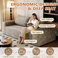 thumbnail image 6 of 71" Corduroy Loveseat Sofa, 3-Seater Cloud Couch, Boneless Sofa in a Box with Deep Seat Memory Foam, No Assembly Required,Camel, 6 of 9