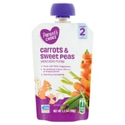 Parent's Choice Carrots & Sweet Peas, Stage 2, 3.5 oz Pouch