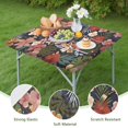thumbnail image 4 of Pioneer Flower Floral Print Pattern Square Fitted Tablecloth with Elastic Edge,Square Table Cover,Washable Elastic Table Cover for Home Kitchen Party Decor 34"x34", 4 of 6
