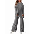 thumbnail image 4 of Conjuntos de Dos Piezas para Mujer, Camisetas de Larga A Juego, Pantalones Anchos y Chándales, Ropa de Otoño. Gris XL, 4 of 10