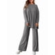 thumbnail image 4 of Conjuntos de Dos Piezas para Mujer, Camisetas de Larga A Juego, Pantalones Anchos y Chándales, Ropa de Otoño. Gris L, 4 of 10